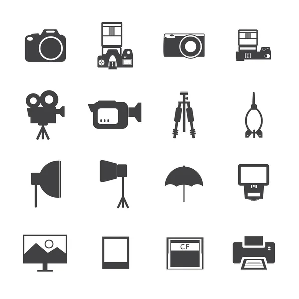 Camera and accessory icons — Stock Vector