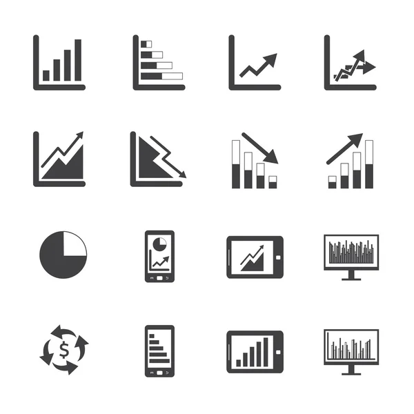 Iconos del gráfico de negocios — Vector de stock