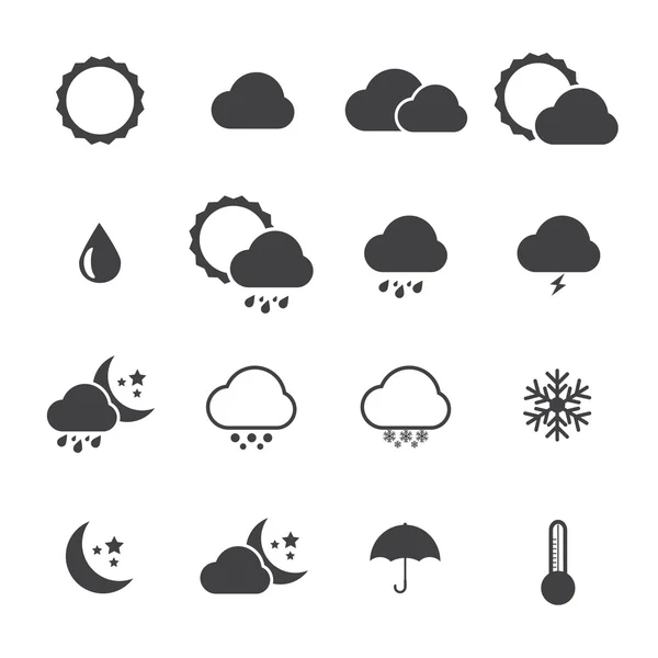 Icons set of weather. — Stock Vector