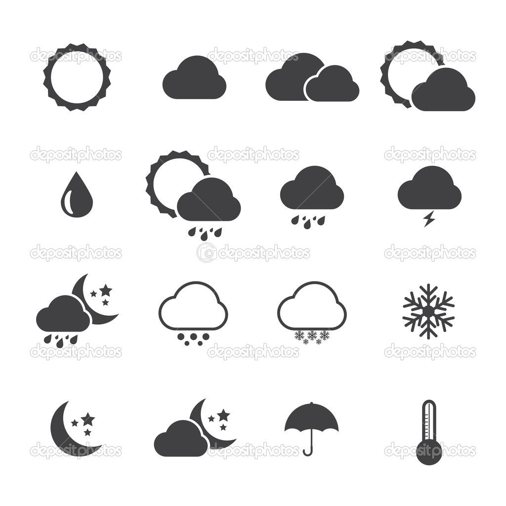 Icons set of weather.