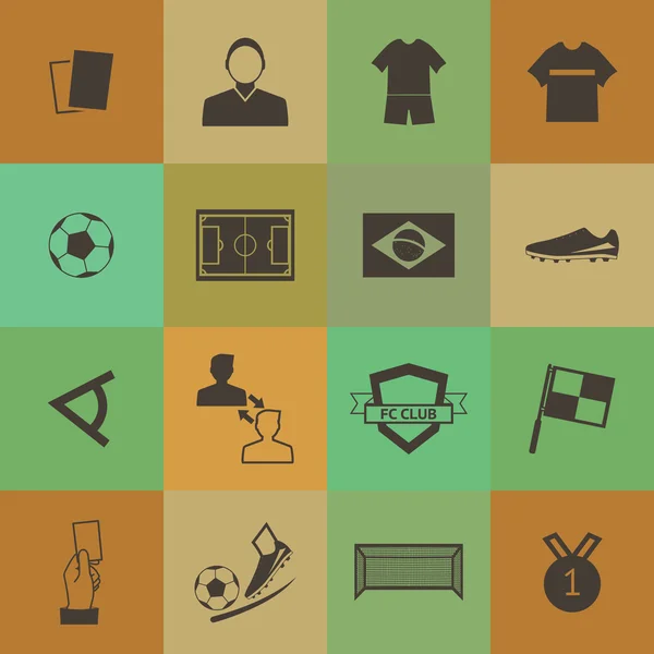 Estilo retro Fútbol iconos del fútbol — Vector de stock