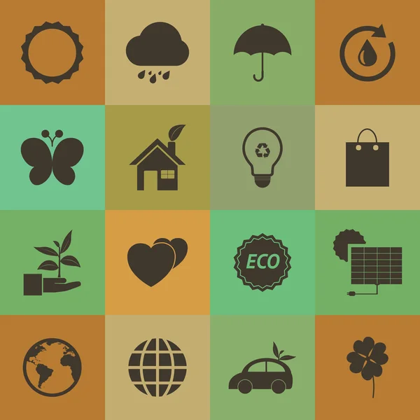 Retro style Eco icons — Stock Vector