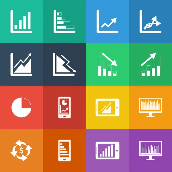 Business Graph icon set. — Stock Vector