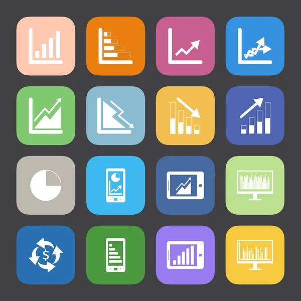 Business Graph icon set. — Stock Vector