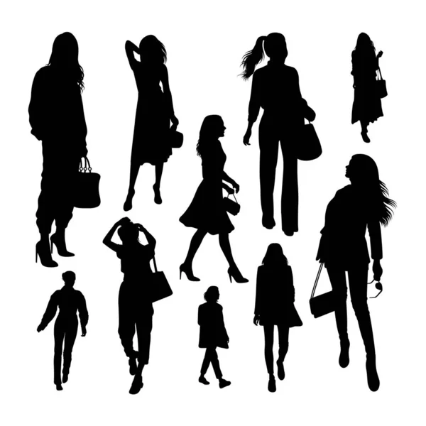 Female Silhouettes Good Use Symbol Logo Mascot Icon Sign Any — Stock Vector