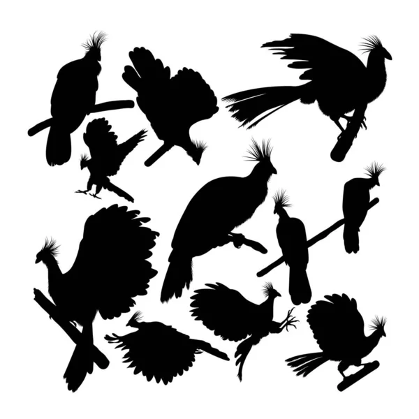 Силуэты Птиц Хоацина Хорошее Использование Символа Логотипа Значка Талисмана Вывески — стоковый вектор