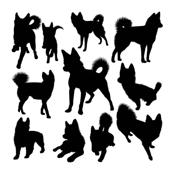 Alaska Klee Kai Silhouetten Goed Gebruik Voor Symbool Logo Icoon — Stockvector