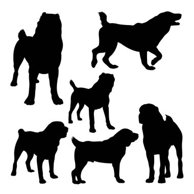 Alabai dog animal silhouettes. Good use for symbol, logo, icon, mascot, sign, or any design you want.