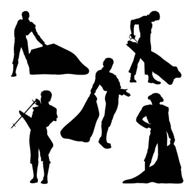 Matador gesture silhouettes. Good use for symbol, logo, icon, mascot, sign, or any design you want.