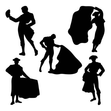 Matador show silhouettes. Good use for symbol, logo, icon, mascot, sign, or any design you want.