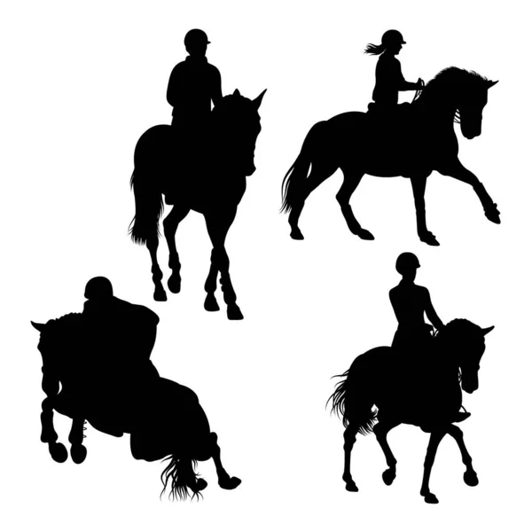 Equestrian Gesture Silhouettes Good Use Symbol Logo Icon Mascot Sign — Vettoriale Stock