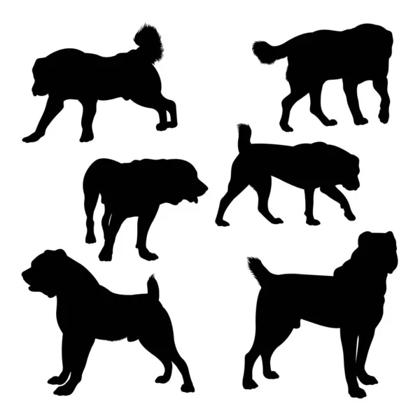 Алабайські Собачі Ссавці Силуети Добре Використання Символу Логотипу Ікони Талісмана — стоковий вектор