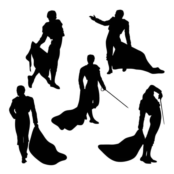 Male Matador Silhouettes Good Use Symbol Logo Icon Mascot Sign — Stockový vektor