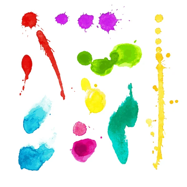 Vibrant watercolor stains — Stock Vector