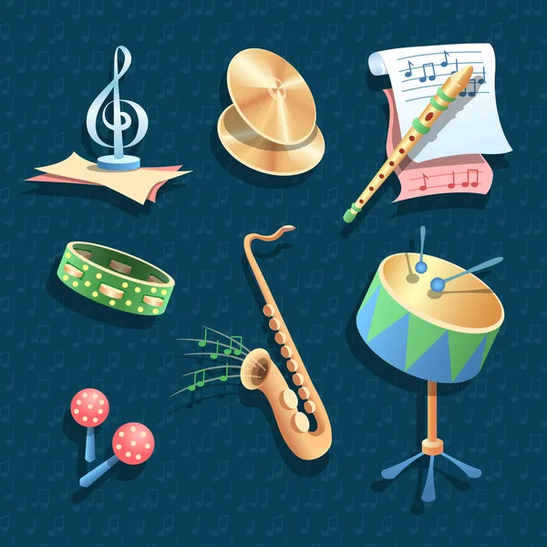 Instrumentos musicales vectoriales — Vector de stock