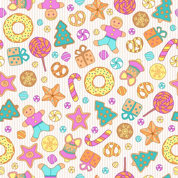 Cookies patrón sin costura — Archivo Imágenes Vectoriales