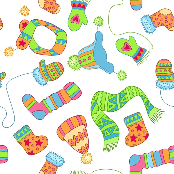 sıcak örgü aksesuarları, vektör desen