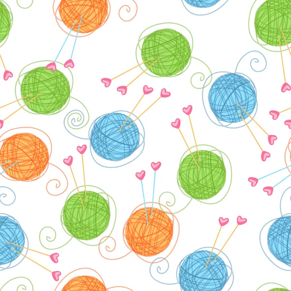 Wool and needles for knitting — Stock Illustration Wool and needles for knitting Stock Illustration