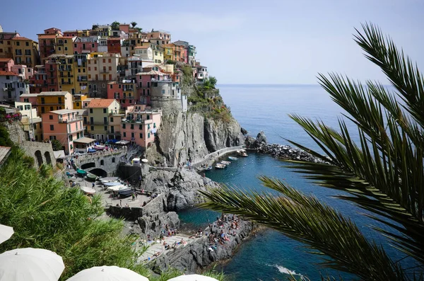 Manarola Liguria Olaszország 2022 Május Turisztikai Falu Megtekintése Jellegzetes Olasz — Stock Fotó