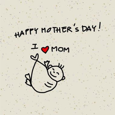 El çizimi karikatür mutlu bir aile