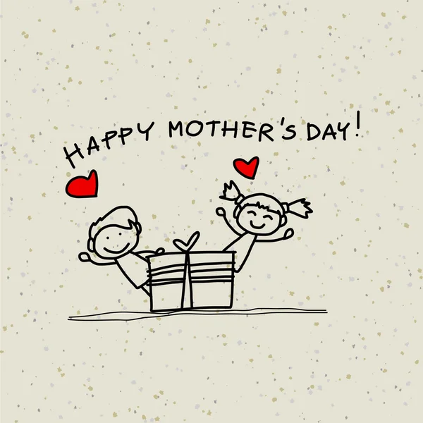 El çizimi karikatür mutlu bir aile