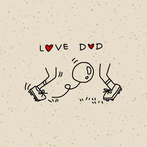 Desenho à mão desenhos animados família feliz. Pai do amor — Vetor de Stock