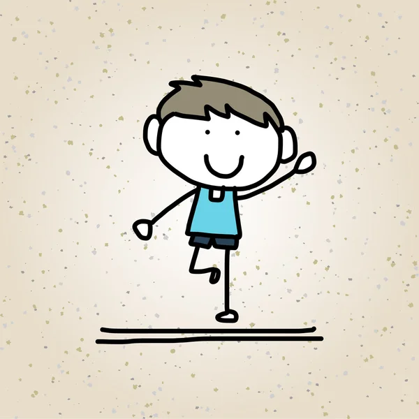 Mano disegno cartone animato bambini felici — Vettoriale Stock