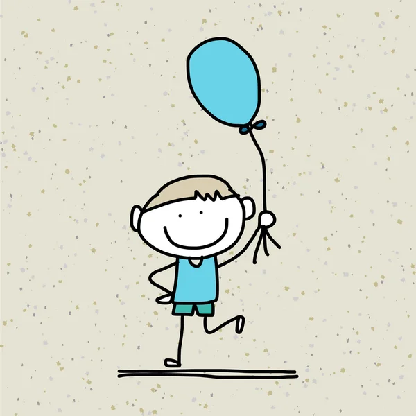 Handzeichnung Karikatur glückliche Kinder — Stockvektor
