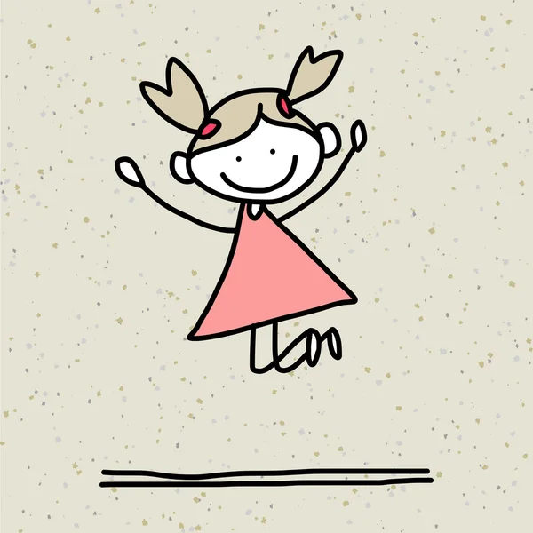Dibujo a mano dibujos animados niños felices — Archivo Imágenes Vectoriales