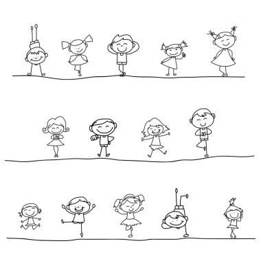 El çizimi mutlu çocuk.