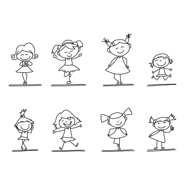 Chicas felices — Vector de stock