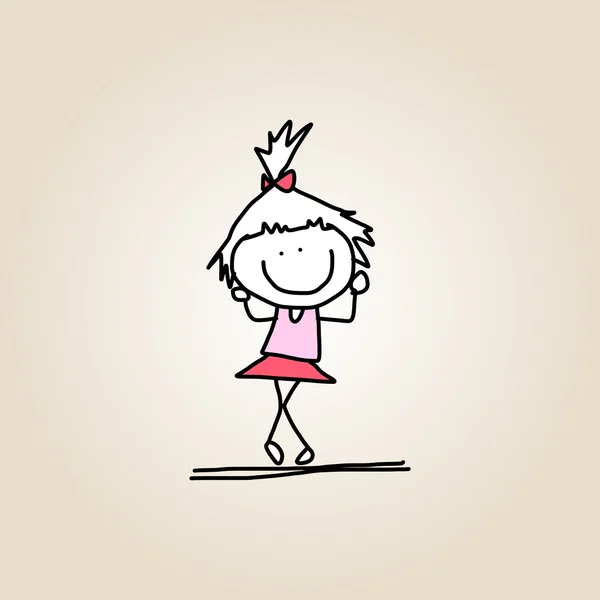踊る少女 — ストックベクタ