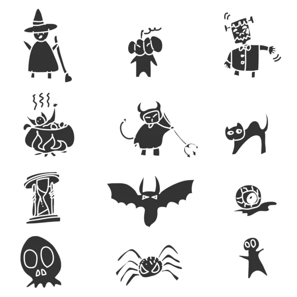 Dessin à la main dessin animé halloween — Image vectorielle