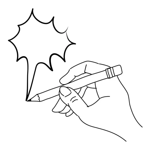 Χέρι γράφοντας φούσκα ομιλία — Διανυσματικό Αρχείο