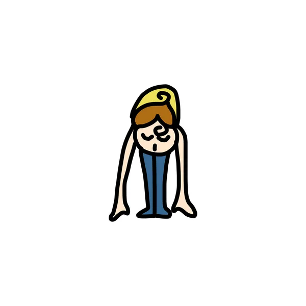 Mujer practicando yoga — Vector de stock