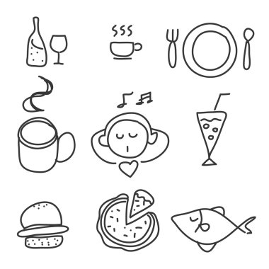 yiyecek içecek Icon set
