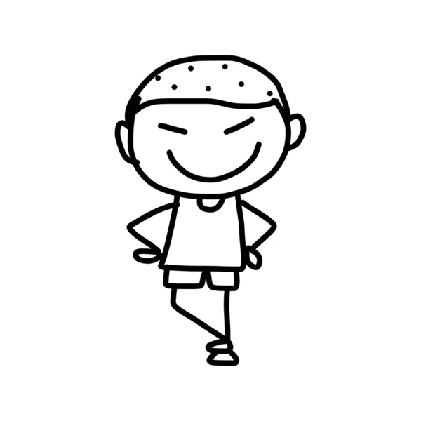 Ręka rysunek kreskówka szczęśliwy dzieci — Wektor stockowy