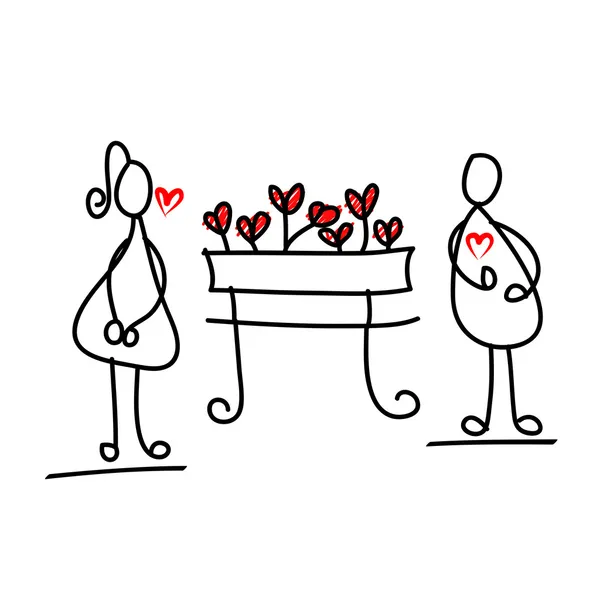 Pareja enamorada — Vector de stock