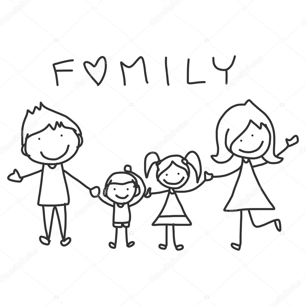 Hand drawing cartoon happy family Stock Vector Image by ©atthameeni #31923003 Hand drawing cartoon happy family Stock Vector Image by ©atthameeni #31923003