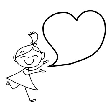 El çizimi çizgi film karakteri mutluluk