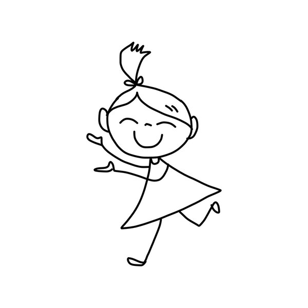 Ручное рисование персонажа мультфильма счастье
