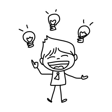 El çizimi karikatür karakter iş kişi