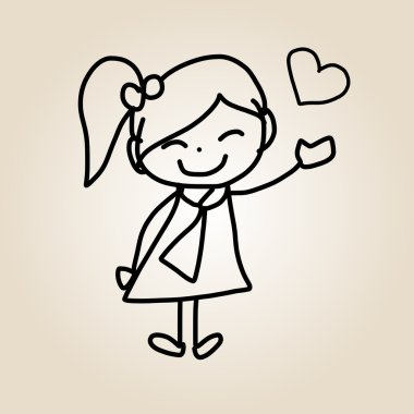 El çizimi mutlu çocuklar.