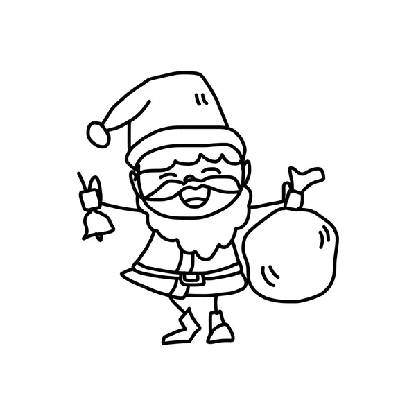 Dibujo a mano de dibujos animados navidad santa claus — Vector de stock