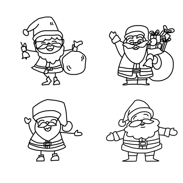 Hand Rita karikatyr jul jultomten — Stock vektor