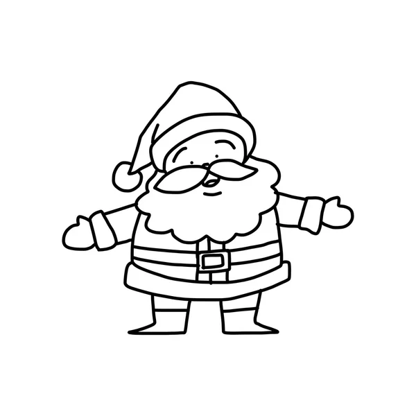 Hand tekenen kerst cartoon santa claus — Stockvector