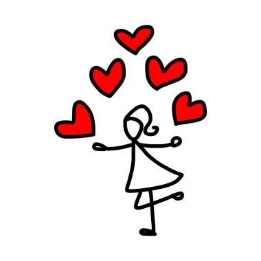 Çizilmiş karikatür sevgi