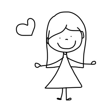 Çizilmiş karikatür sevgi