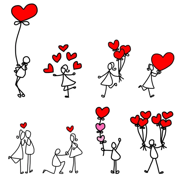 Cartoon handgetekende liefde — Stockvector