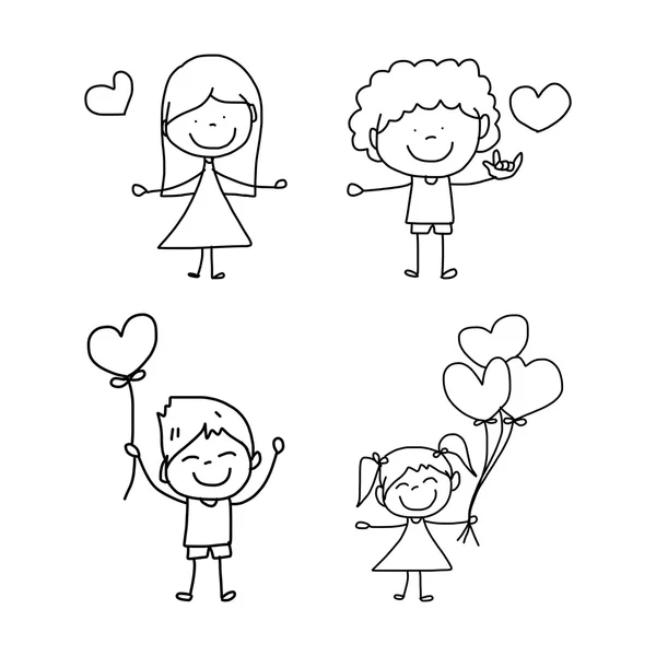 Cartoon hand-drawn love Vector Graphics